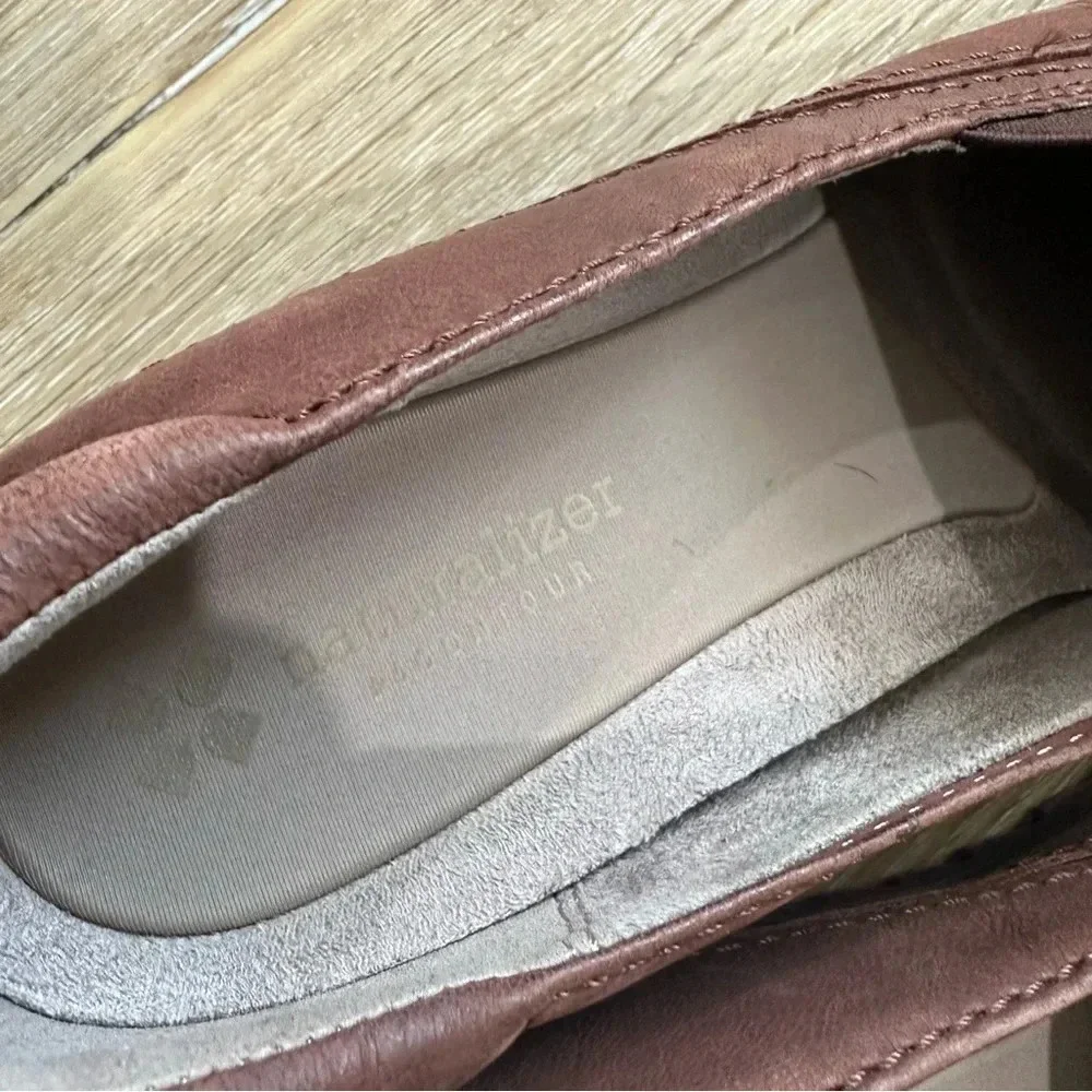 Naturalizer Harker Women's Brown Hidden Wedge Slip-On Leather Loafer Sz 10N GUC
